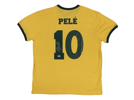 Lot Of (50) Pele Signed Brazil CBD Jerseys (Beckett)
